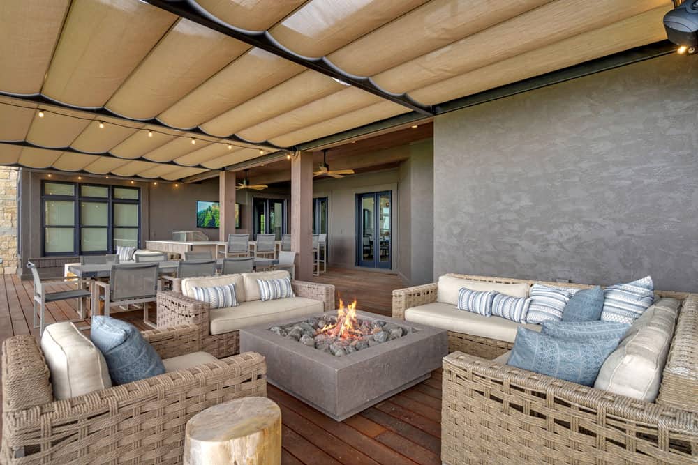 Harmonic Series custom design Athlete's Home Retreat - Outdoor Fireplace
